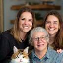 Deborah Samson and her cats with Bark & Whiskers staff