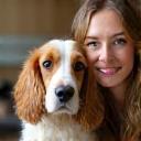 Sophie K. and her spaniel after grooming